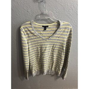 Tommy‎ Hilfiger Sweater Womens Size Large Gray Yellow Striped